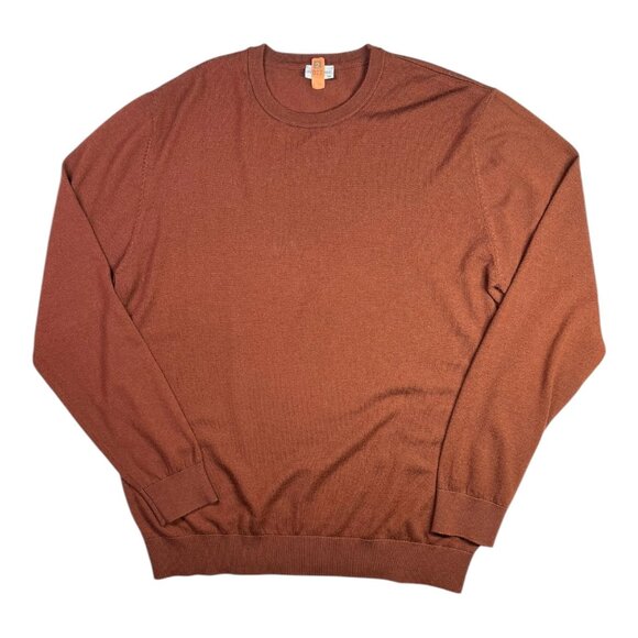 John Henric Sweden Men's XXL Brown Merino Wool Sweater Crewneck - Picture 1 of 9